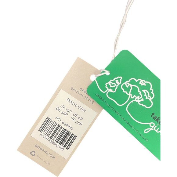 Boden Womens Maxi Dress UK 10 US 6 Green Floral High Neck Long Sleeve D0379 NWT - Picture 8 of 14